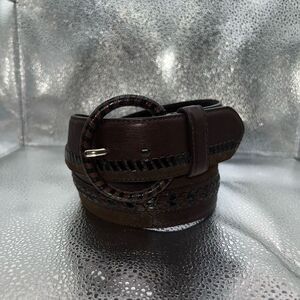 Brighton Wide Chunky Leather Belt Women’s Size 32 Brown Classic Workwear Wrap